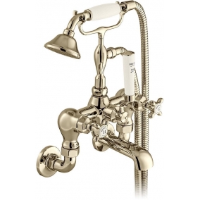 Vado Taps & Wastes - Axbridge Cross Wall Mounted Bath Shower Mixer W/ Shower Kit