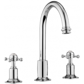 Crosswater Taps & Wastes - Belgravia Crosshead 3TH Basin Mixer Tall