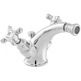 Vado Taps & Wastes - Axbridge Cross Mono Bidet Mixer With Pop-Up Waste