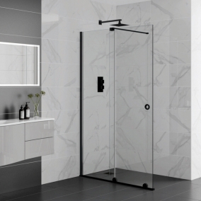 Aquadart Shower Enclosures - Rolla 8 1200mm Sliding Door Wetroom Matt Black