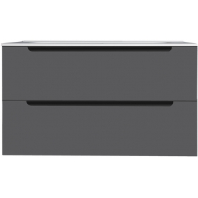 Armera Furniture - Atoll 800mm 2 Drawer Wall Hung Unit Graphite Grey