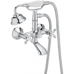 Roca Taps & Wastes - Carmen Twin Lever Wall-Mounted Bath Shower Mixer With Kit
