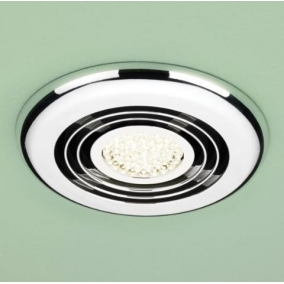 HIB Accessories - Cyclone Wet Room Inline Fan ?14.5 x D1.5cm With LED Lamp