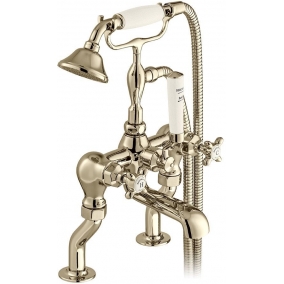 Vado Taps & Wastes - Axbridge Cross Deck Mounted Bath Shower Mixer W/ Shower Kit