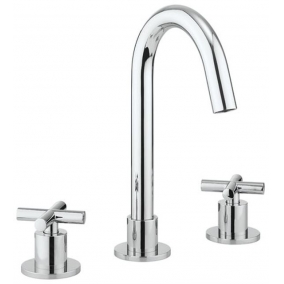 Crosswater Taps & Wastes - MPRO Crosshead Deck Mounted Basin Set Single Plate