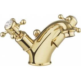 Crosswater Taps & Wastes - Belgravia Deck Mounted Crosshead Luxury Mono Mixer