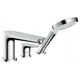 Hansgrohe Taps & Wastes - Talis E 3-Hole Rim Mtd Single Lever Bath Mixer For Secuflex
