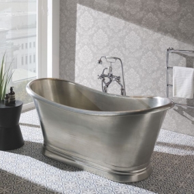 B.C.Designs Baths - 1700mm Brushed Tin Roll Top Boat Bath