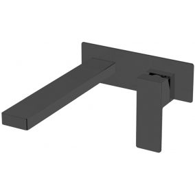 Armera Taps & Wastes - Latitude Wall Mounted Basin Mixer - Brushed Black