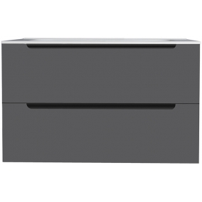 Armera Furniture - Atoll 600mm 2 Drawer Wall Hung Unit Graphite Grey