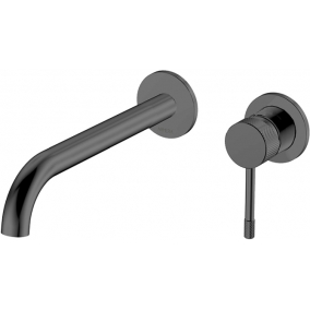Armera Taps & Wastes - Maze Wall Mounted Basin Mixer - Brushed Black
