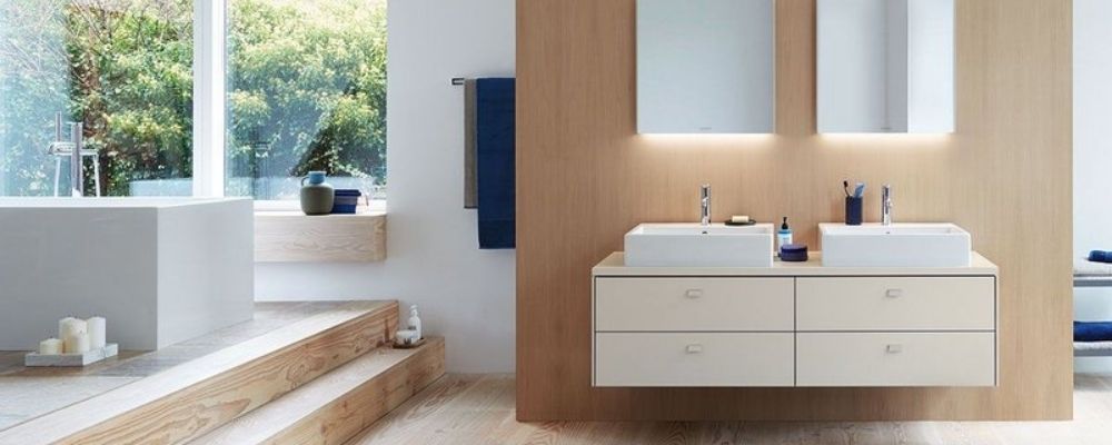 Duravit Brioso Apricot Pearl Vanity Unit with Vero Air Counterop Basin