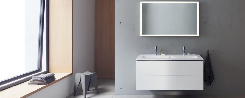 Duravit Me By Starck 2 Tap Hole 1000mm Basin With LCube 2 Drawer Vanity Unit