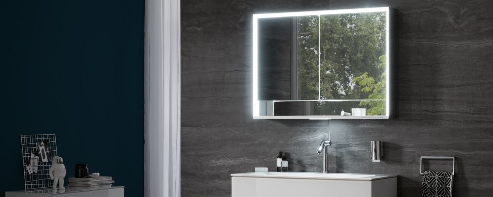 Keuco Lumos mirror cabinet with shelf