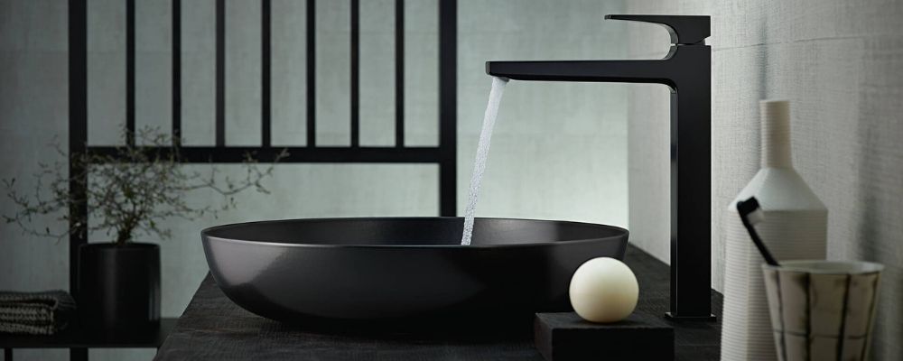 Black hansgrohe vessel basin mixer